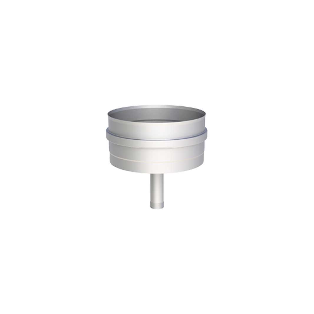 Kondensatschale mit Ablauf l=250mm und 1/2“ Nippel nach unten